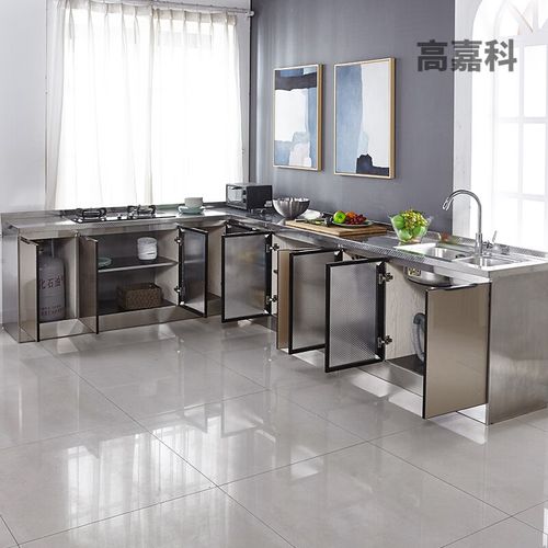 廚房櫥柜不銹鋼柜子家用租房水槽整體經(jīng)濟(jì)型灶臺(tái)碗柜