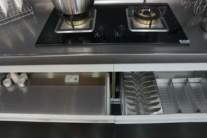 奧力星品牌 廠家直銷 家用不銹鋼整體櫥柜 不銹鋼拉籃 純不銹鋼打造