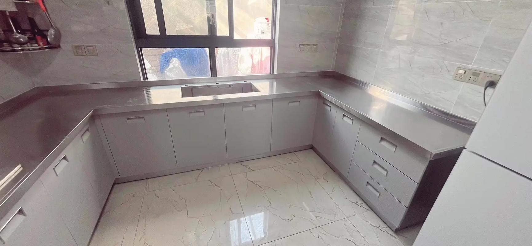 不銹鋼櫥柜.不銹鋼整體櫥柜#不銹鋼櫥柜 #不銹鋼水槽臺面一體